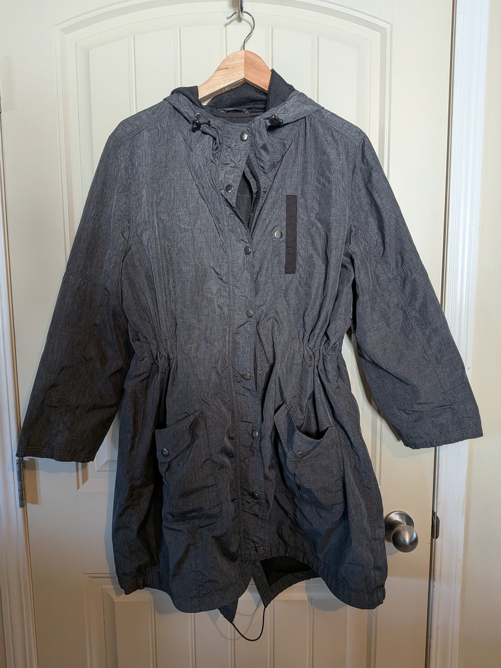4/$45 - Warehouse Black Mesh-Lined Hooded Outerwear Jacket